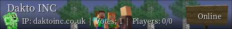 Dakto INC Minecraft server banner