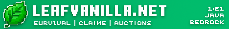 LeafVanilla Minecraft server banner